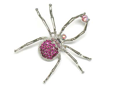 Crystal spider brooch