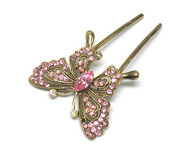 Crystal flower deco hair pin