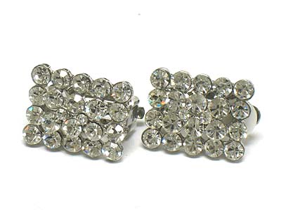 Crystal ball square earring