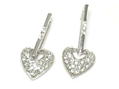 Crystal heart drop earring