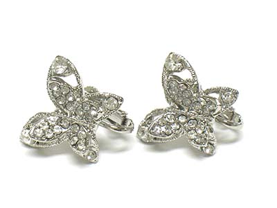 Crystal butterfly earring