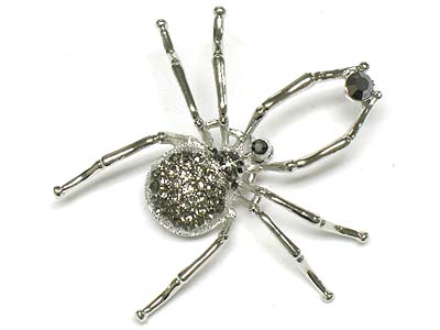 Crystal spider brooch