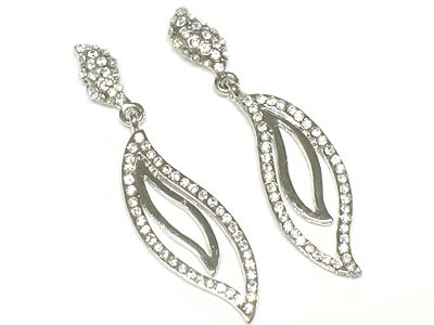 Crystal leaves drop earring