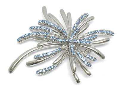 Crystal flower deco brooch