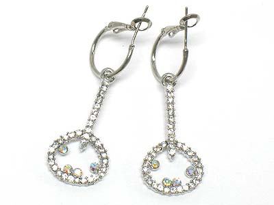 Crystal round drop earring