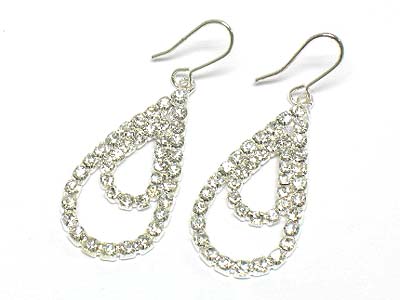 Crystal double tear drop earring