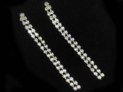 Rhinestone double line drop earring