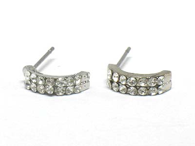 Double line crystal arc earring