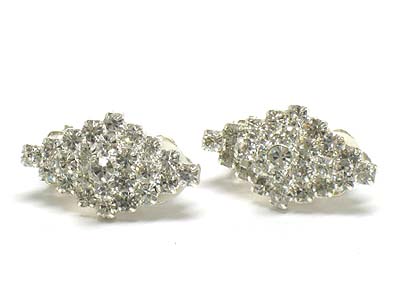 Diamond shape rhinestone stud earring