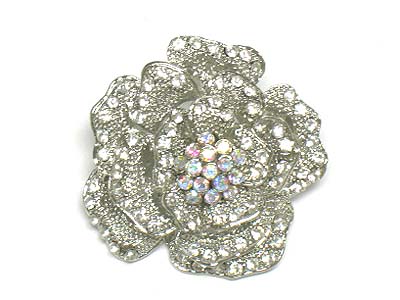 Crystal flower brooch