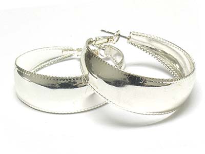 Wide metal hoop earring - hoops