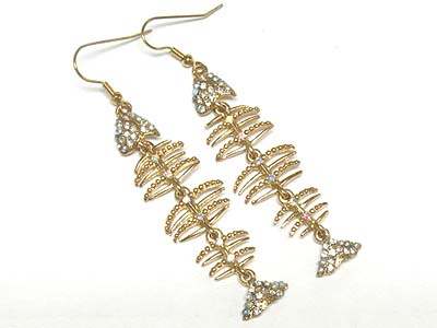 Noblesse crystal deco fish bone drop earring 