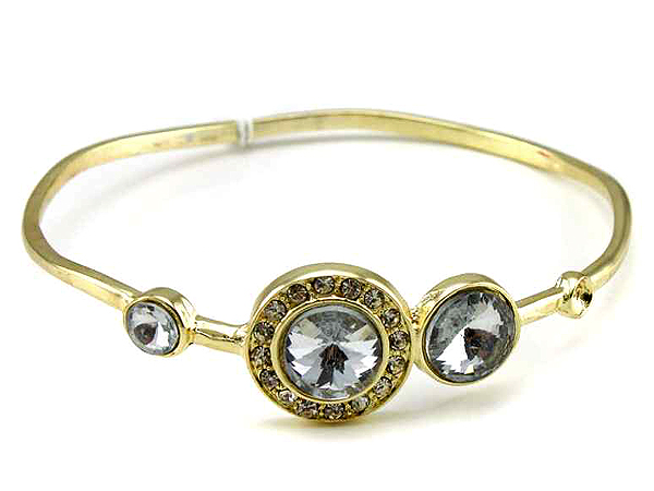 Crystal edge metal bangle