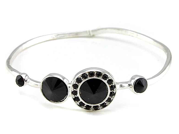 Crystal edge metal bangle