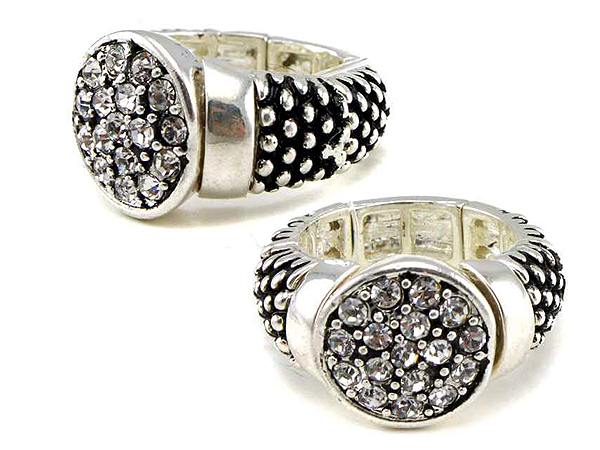 Crystal stud round stretch ring