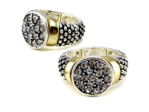 Crystal stud round stretch ring