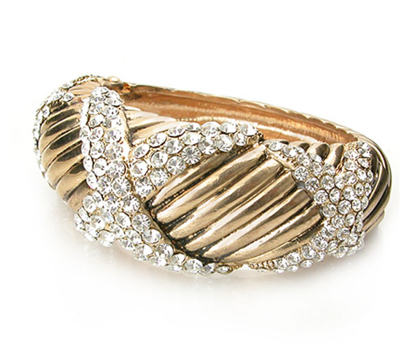 Three x pave crystal bangle