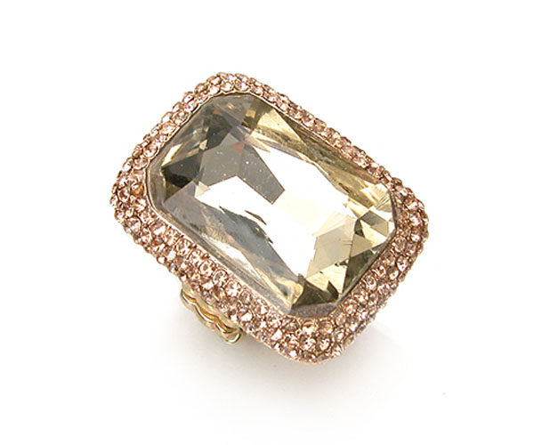 Emerald cut square stone stretch ring