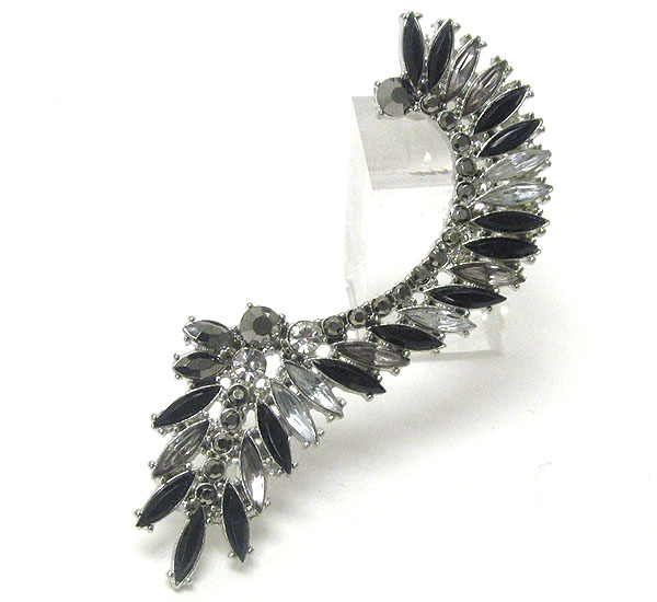 Multi shape crystal deco earcuff