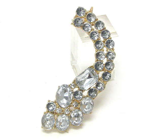 Multi shape crystal deco earcuff