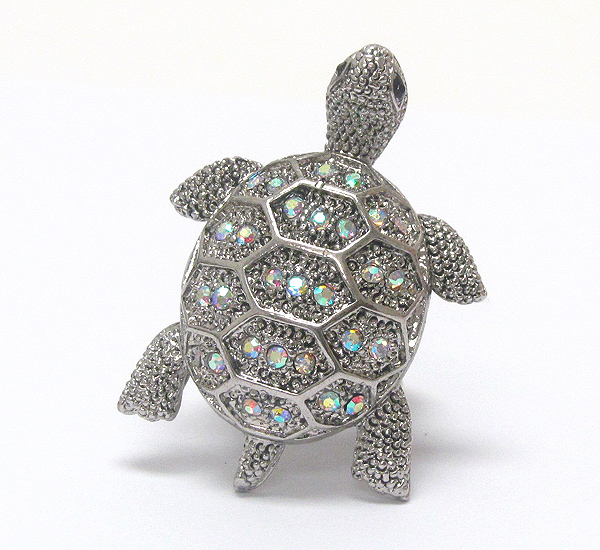 Crystal turtle stretch ring