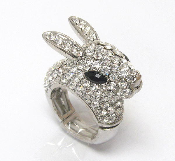 Crystal rabbit stretch ring