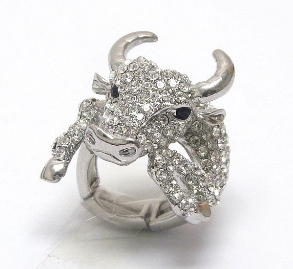 Crystal cow stretch ring