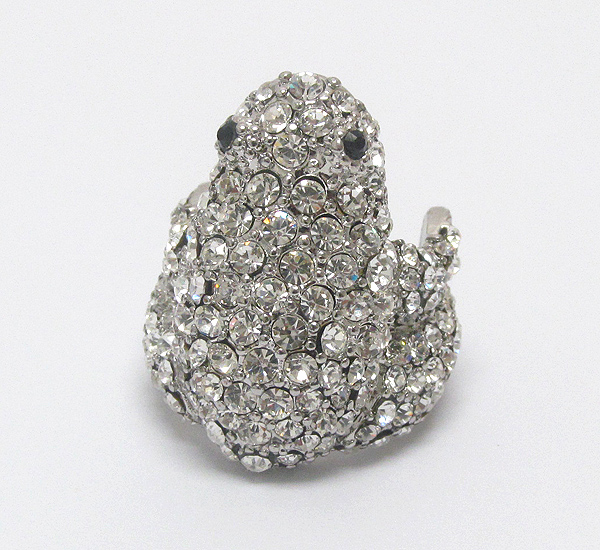 Crystal frog stretch ring