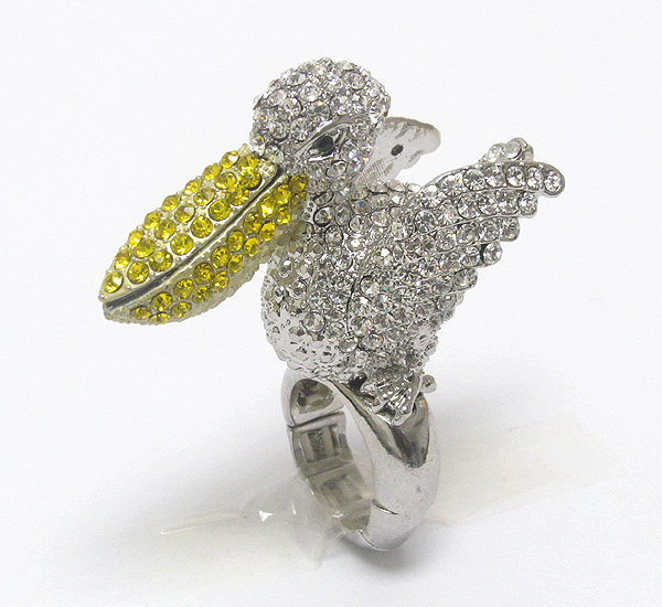 Crystal pelican stretch ring