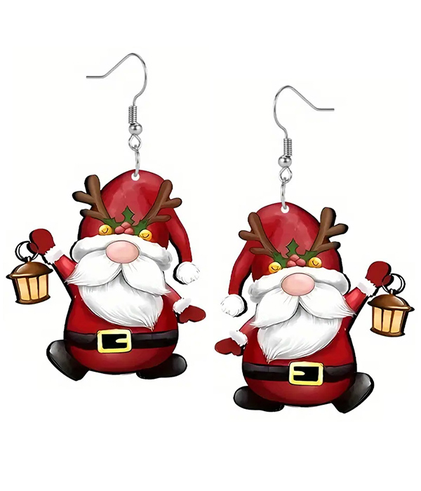 Christmas theme acrylic earring - gnome