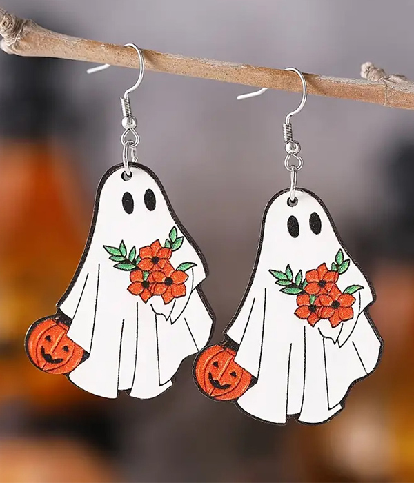 Halloween theme acrylic earring - ghost pumpkin