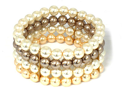 Four line sim pearl stretch bracelet