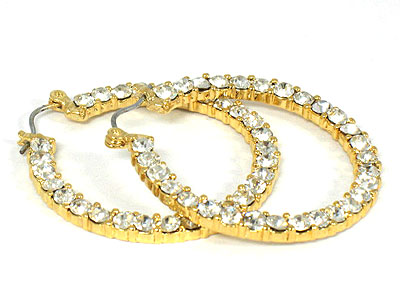 Crystal hoop earring - hoops