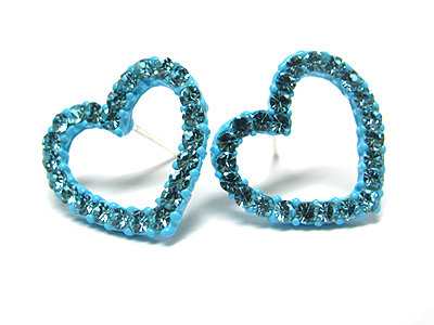 Crystal enamel metal heart earring