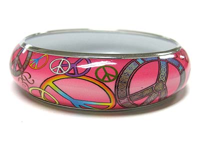 Peace tattoo picture metal round bangle