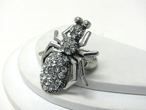 Crystal stud ant stretch ring