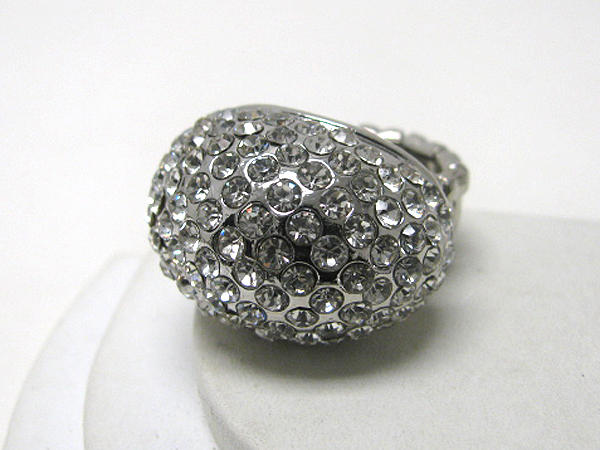 Crystal stud large dome stretch ring