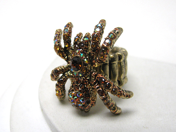 Crystal stud spider stretch ring