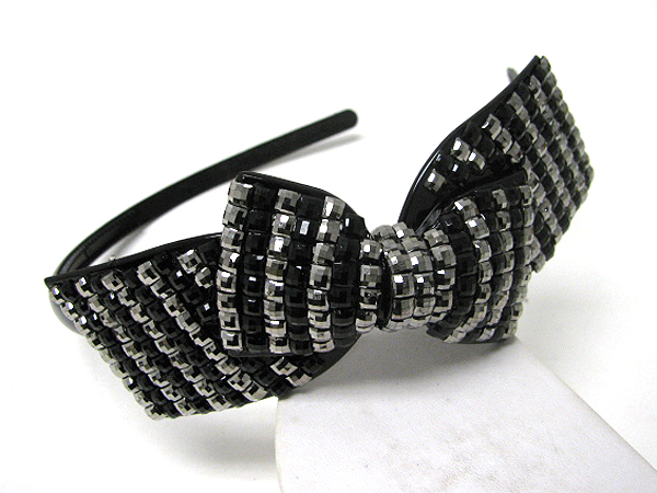 Crystal stud ribbon headband