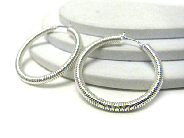 Metal pipe hoop earrings - hoops