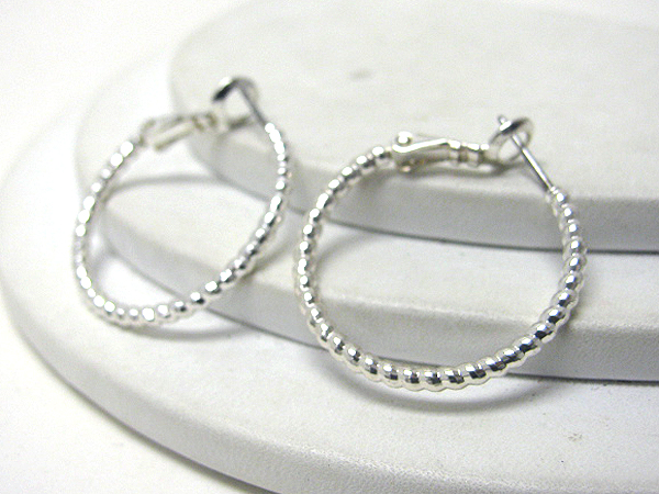 Textured metal hoop earrings - hoops