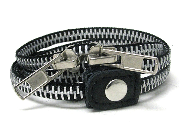 Multi wrap zipper bracelet