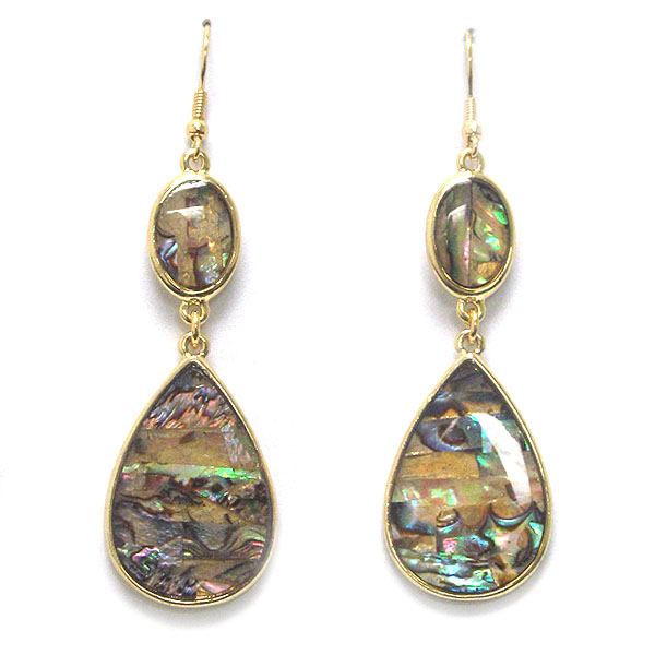 Abalone finish teardrop earring