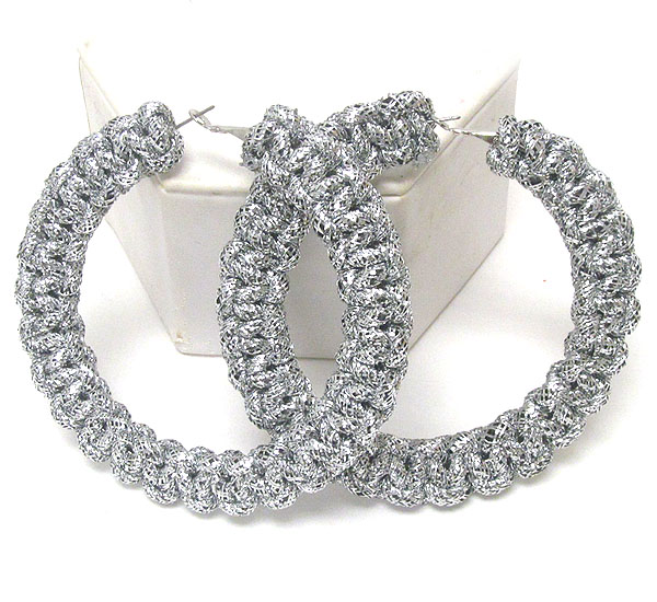 Large woven hoop earring - hoops