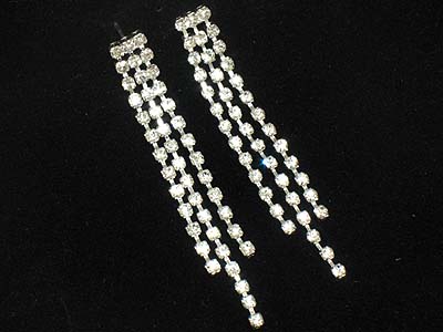 3 line rhinestone earring