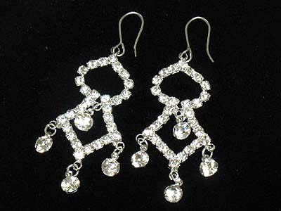 Rhinestone small chandelier earring