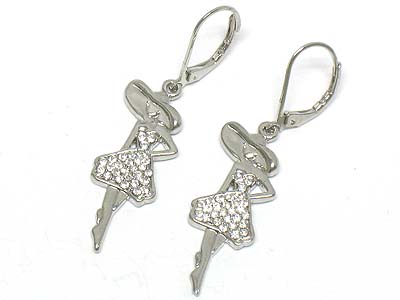 Crystal lady in dress earring