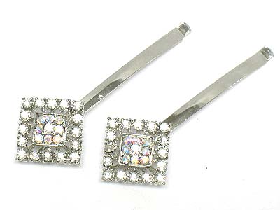 Crystal deco hair pin 2 pc set