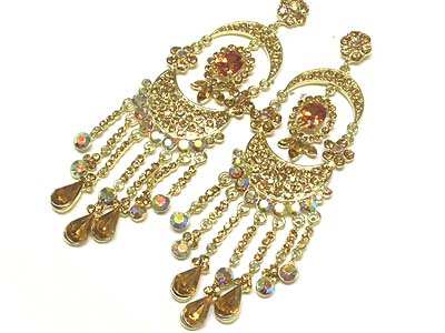 Boutique style glamorous crystal chandelier earring