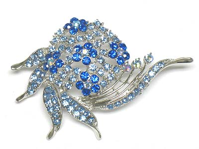 Crystal flower brooch